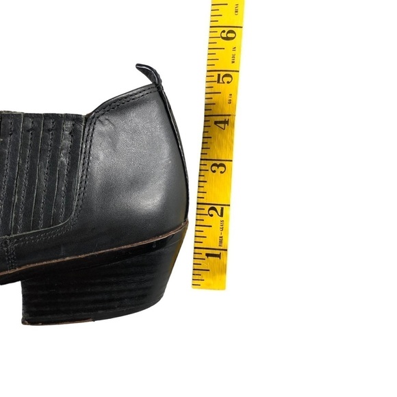 Coach Womens Black Devin Leather Western Low Booties, Almond Toe - Picture 10 of 11